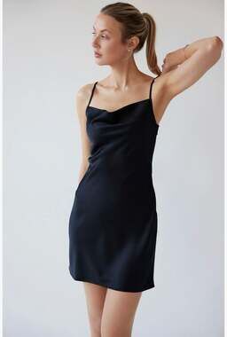 BP Black Cowl Neck Mini Slip Dress